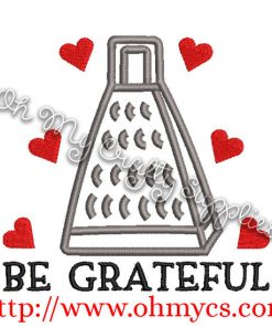 Be Grateful Embroidery Design