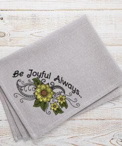 Be Joyful Always.. Sunflower Embroidery Design