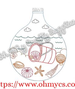 Beach in a Bottle Embroidery Design