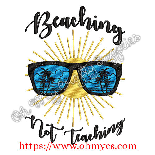 Beaching Not Teaching Embroidery Design