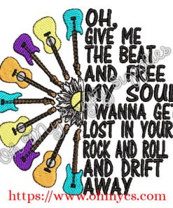 Give me the beat and free my soul embroidery design