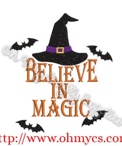 Believe in the Magic Witch Hat Embroidery Design