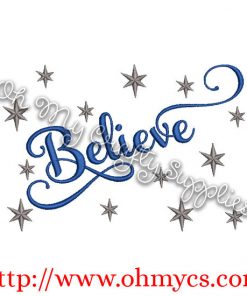 Believe Embroidery Design