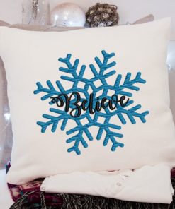 Believe Snow Flake Embroidery Design