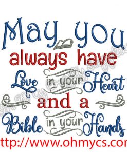 Bible in your Hands Embroidery Design