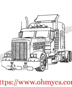 Big Rig Drawing Embroidery Design