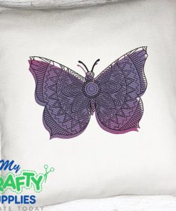 Blended Offset Butterfly Embroidery Design
