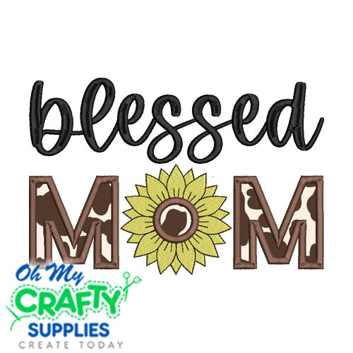 Blessed Mom Applique Design