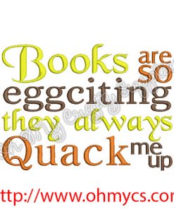Books Quack Me up Embroidery Design