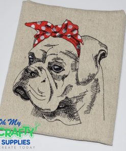 Sketch Headband Boxer/Bulldog Embroidery Design