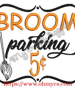 Broom Parking Embroidery Design