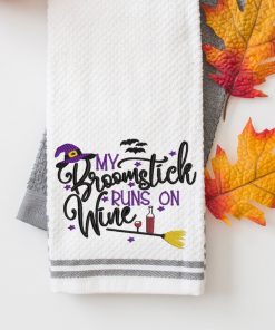 Broomstick Runs on Wine Embroidery Design