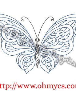 Henna Butterfly Embroidery Design