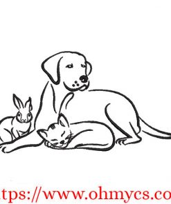 Bunny Cat Dog Embroidery Design