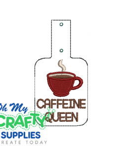 Caffeine Queen Key Fob Embroidery Design (KFC)