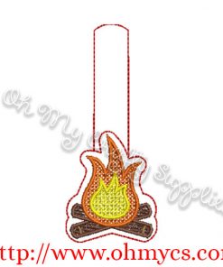 ITH Campfire Key Fob Embroidery Design