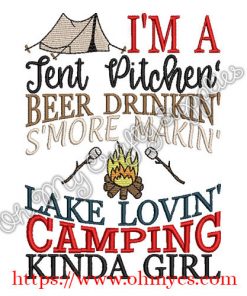 Camping Kinda Girl Embroidery Design