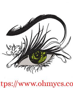 Cat's Eye Sketch Embroidery Design