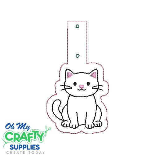Cat Key Fob Embroidery Design (KFC)