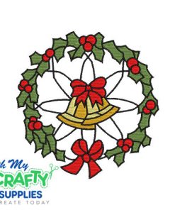 Christmas Bell Stain Glass Embroidery Design