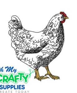 A Farm Hen Sketch Embroidery Design