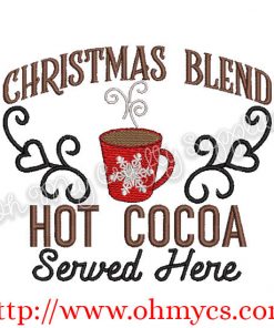 Christmas Blend Hot Cocoa Embroidery Design