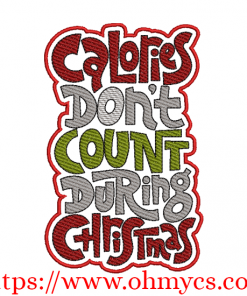 Christmas Calories Embroidery Design