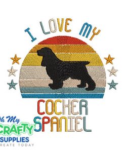 I Love My Cocker Spaniel 523 Embroidery Design