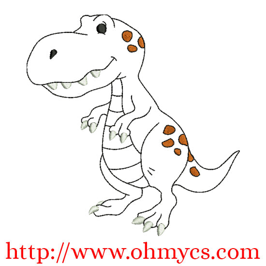 A Coloring Dino Embroidery Design