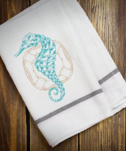 Colorful Seahorse Sketch 2 Embroidery Design