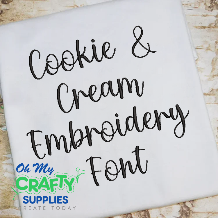 Cookie & Cream Embroidery Font (BX Included)