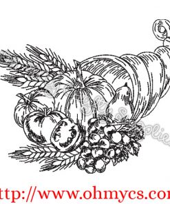 Cornucopia Sketch Embroidery Design