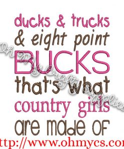 country girls embroidery design