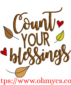 Count Your Blessings Embroidery Design