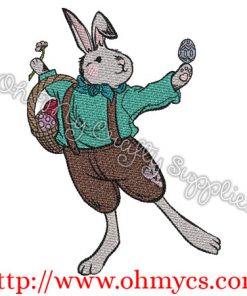 Country Easter Bunny Embroidery Design