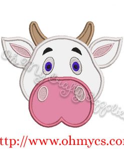 Cow Head Applique Design