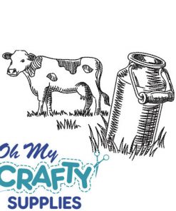 Cow with Jug Embroidery Design