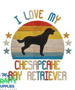 I Love My Chesapeake Bay Retriever 522 Embroidery Design