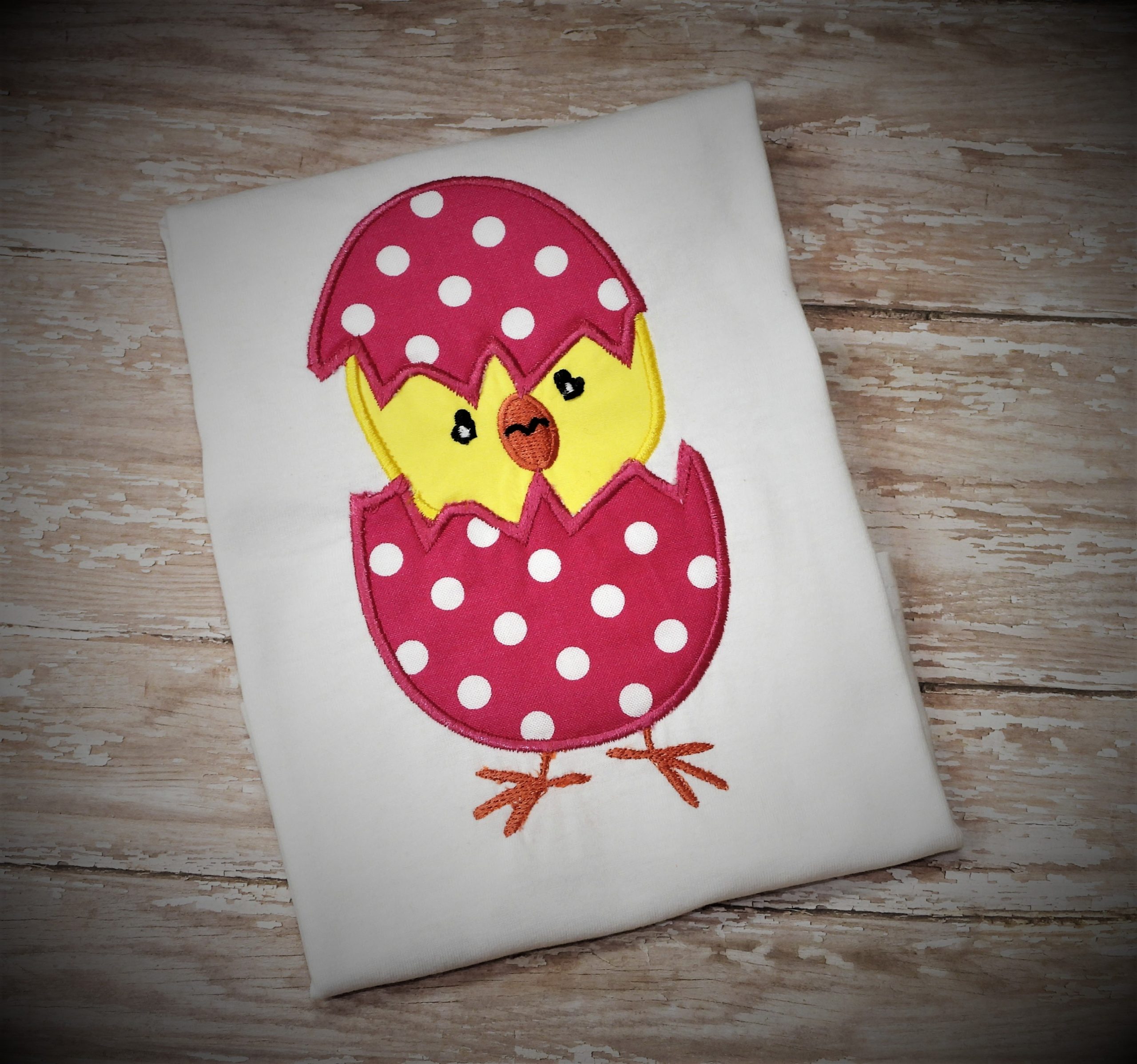 Cracked Egg Chick Applique Design