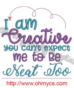 Being Too Creative Embroidery Design