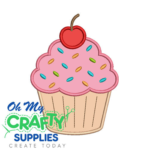 Cupcake Applique Embroidery Design