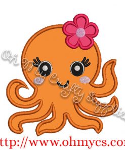 Cute Octopus Applique Design