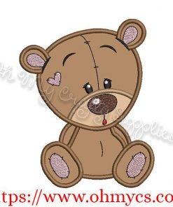 Cutie Bear Applique Design