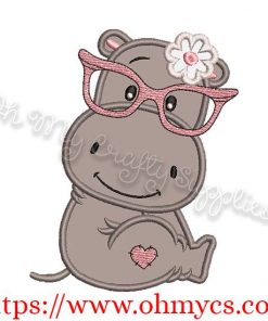 Cutie Hippo Applique