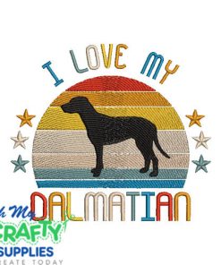 I Love My Dalmatian 522 Embroidery Design