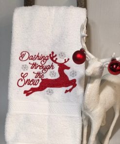 Dashing through the Snow Deer Embroidery Design