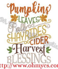 Definition of Fall Embroidery Design