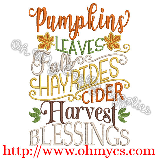 Definition of Fall Embroidery Design