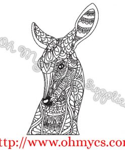 Henna Doe Deer Embroidery Design