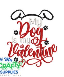 Dog Valentine Embroidery Design